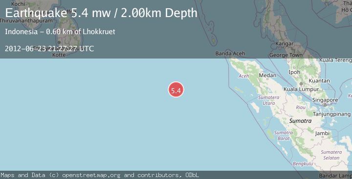 Map of OFF W COAST OF NORTHERN SUMATRA