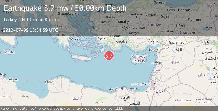 Map of EASTERN MEDITERRANEAN SEA
