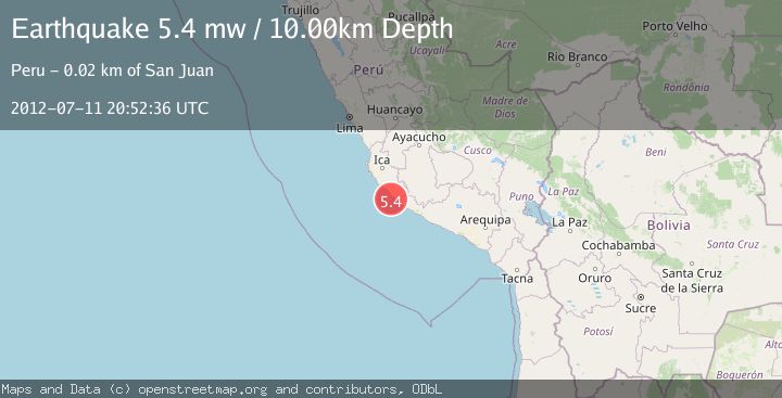 Map of NEAR COAST OF CENTRAL PERU