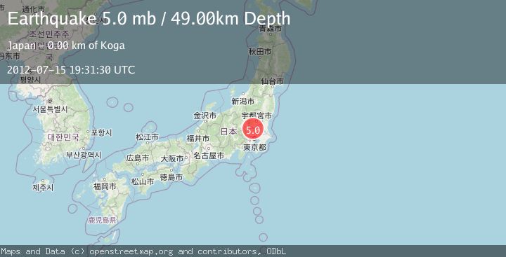 Map of EASTERN HONSHU, JAPAN