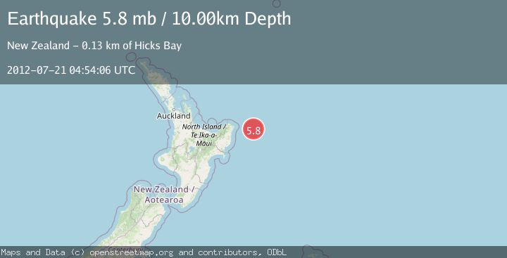 Map of OFF E. COAST OF N. ISLAND, N.Z.