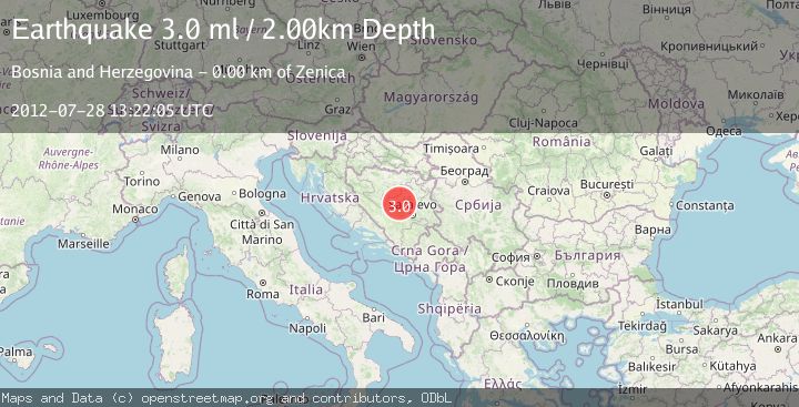 Map of BOSNIA AND HERZEGOVINA