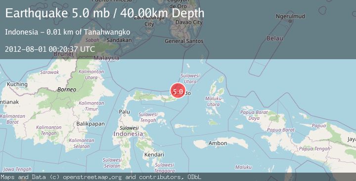 Map of MINAHASA, SULAWESI, INDONESIA