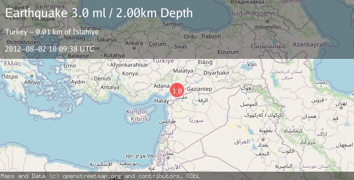 Map of TURKEY-SYRIA BORDER REGION