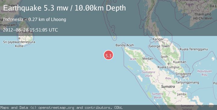 Map of OFF W COAST OF NORTHERN SUMATRA