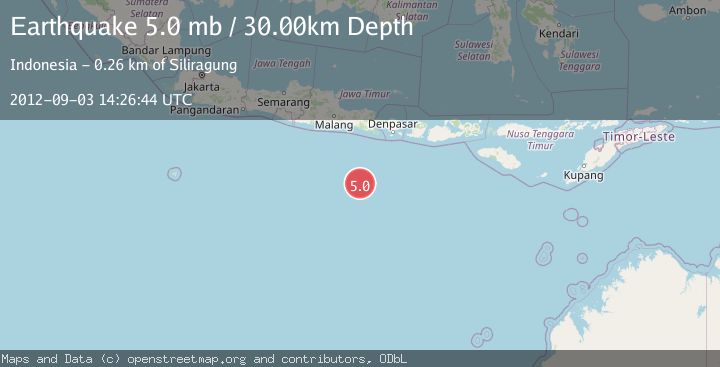Map of SOUTH OF JAVA, INDONESIA