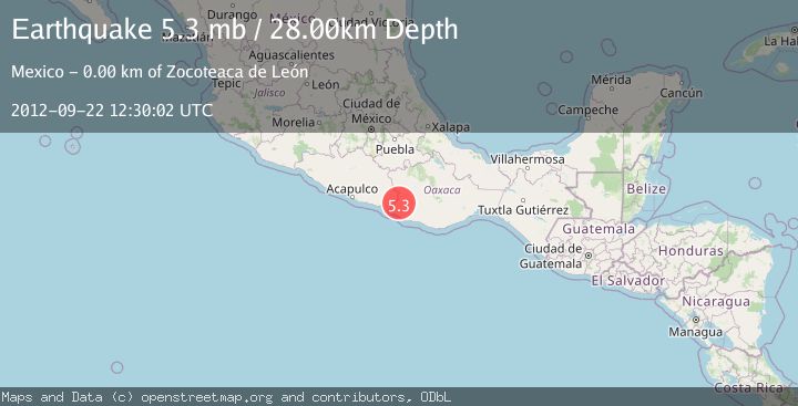 Map of OAXACA, MEXICO