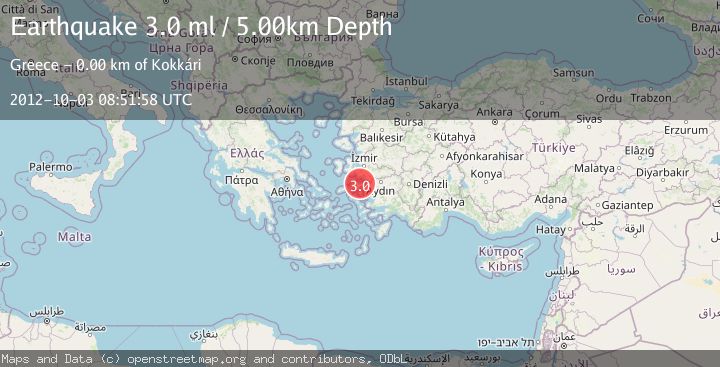 Map of DODECANESE ISLANDS, GREECE
