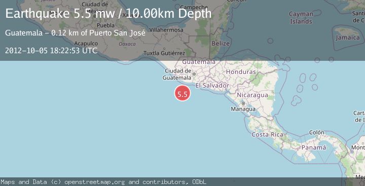 Map of OFF THE COAST OF GUATEMALA