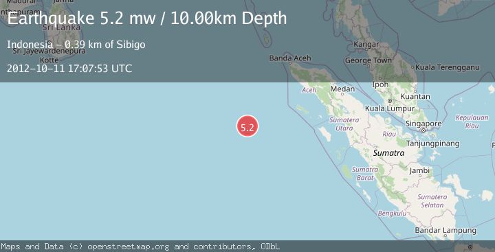 Map of OFF W COAST OF NORTHERN SUMATRA