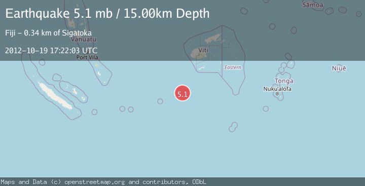 Map of SOUTH OF FIJI ISLANDS