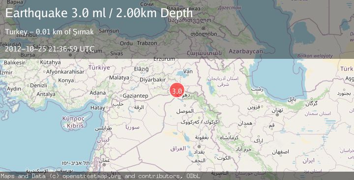 Map of TURKEY-SYRIA-IRAQ BORDER REGION