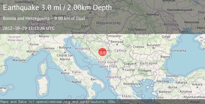Map of BOSNIA AND HERZEGOVINA