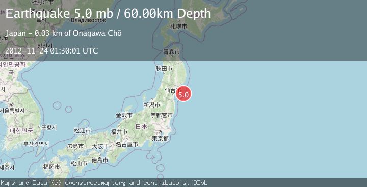 Map of NEAR EAST COAST OF HONSHU, JAPAN