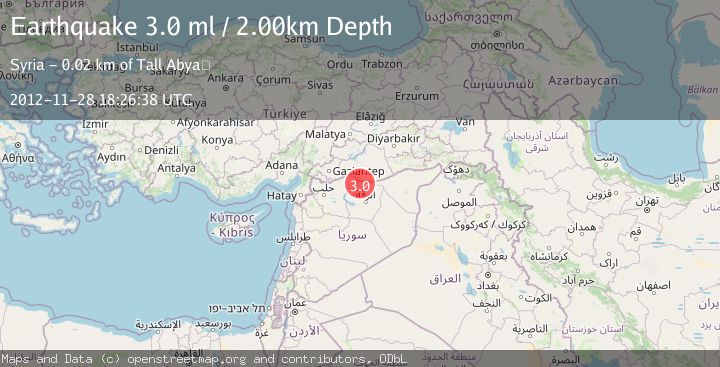 Map of TURKEY-SYRIA BORDER REGION