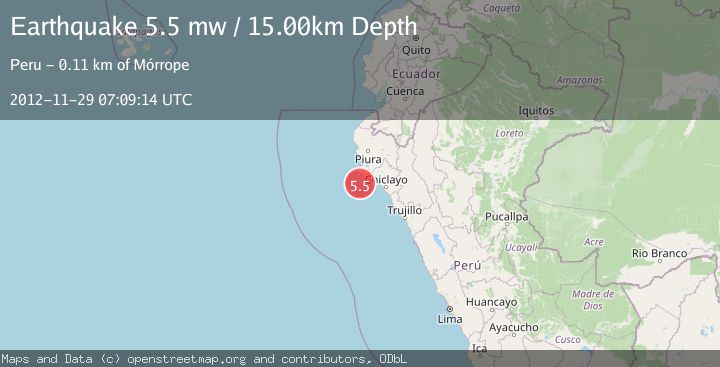 Map of NEAR COAST OF NORTHERN PERU