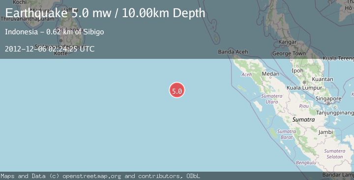 Map of OFF W COAST OF NORTHERN SUMATRA