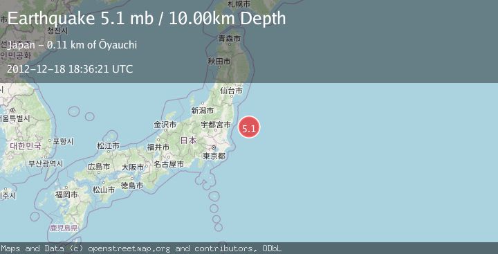 Map of OFF EAST COAST OF HONSHU, JAPAN