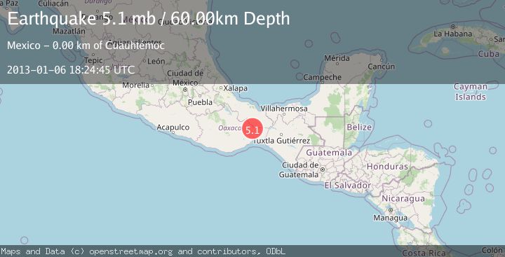 Map of OAXACA, MEXICO