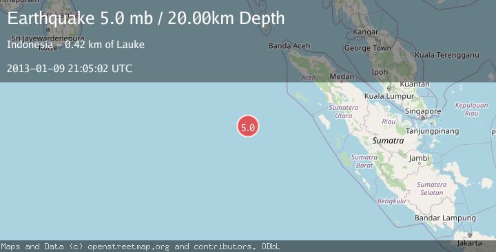 Map of OFF W COAST OF NORTHERN SUMATRA
