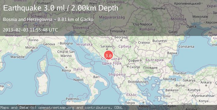 Map of BOSNIA AND HERZEGOVINA