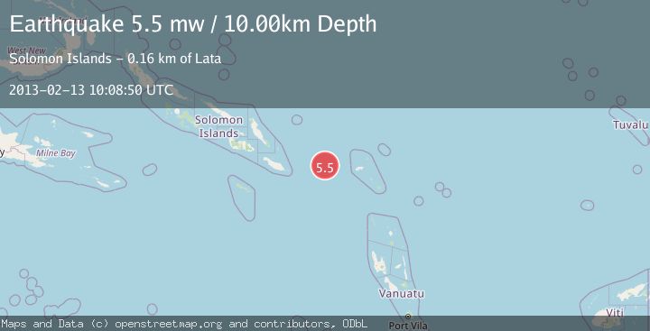 Map of SANTA CRUZ ISLANDS REGION