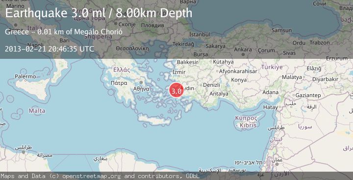 Map of DODECANESE ISLANDS, GREECE