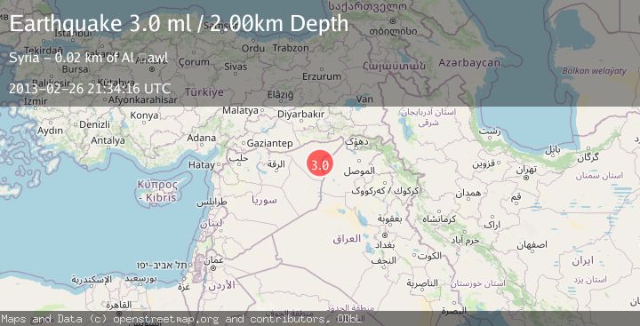 Map of SYRIA-IRAQ BORDER REGION