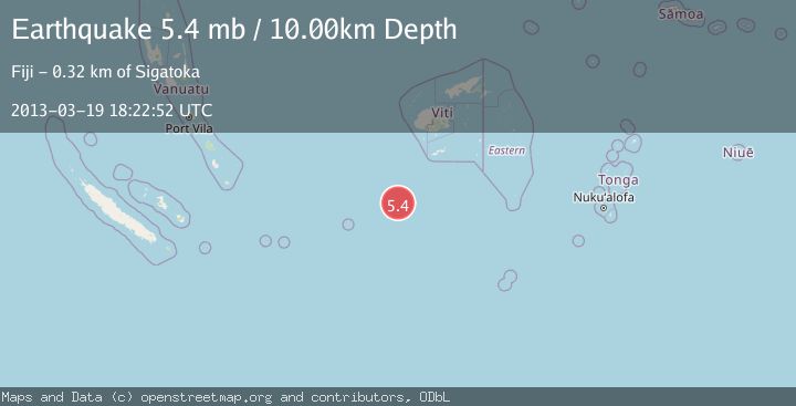 Map of SOUTH OF FIJI ISLANDS