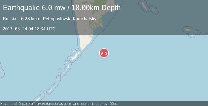 Map of EAST OF KURIL ISLANDS