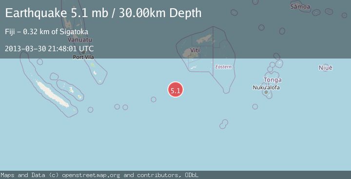 Map of SOUTH OF FIJI ISLANDS