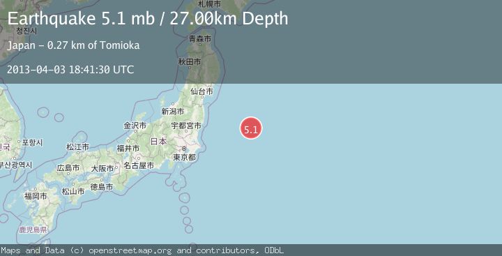 Map of OFF EAST COAST OF HONSHU, JAPAN