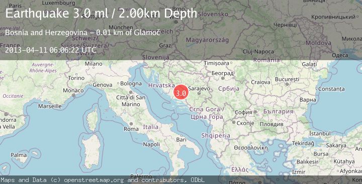 Map of BOSNIA AND HERZEGOVINA