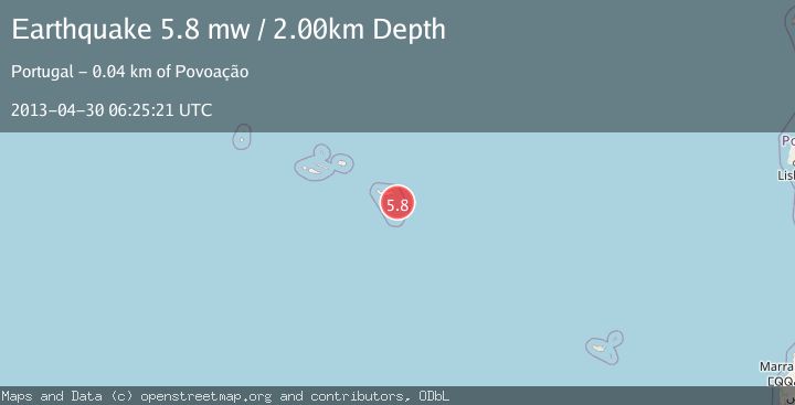 Map of AZORES ISLANDS REGION
