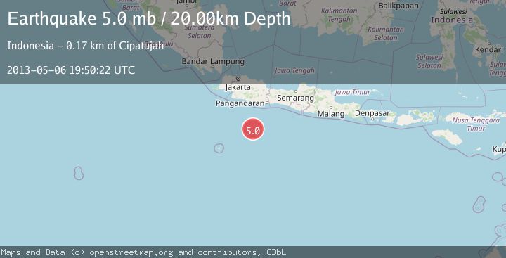 Map of SOUTH OF JAVA, INDONESIA