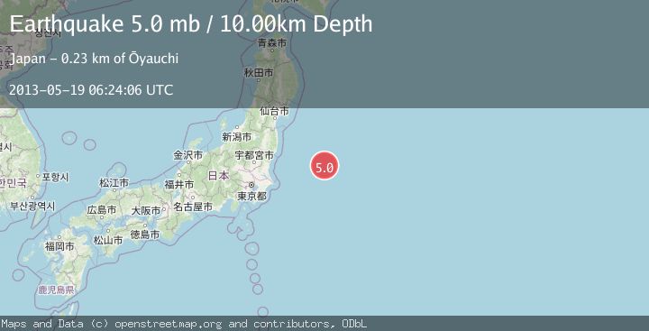 Map of OFF EAST COAST OF HONSHU, JAPAN