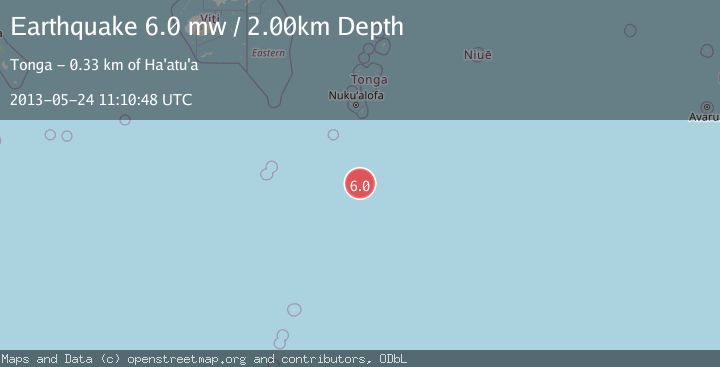 Map of SOUTH OF TONGA