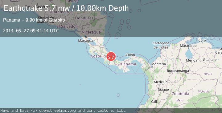 Map of PANAMA-COSTA RICA BORDER REGION