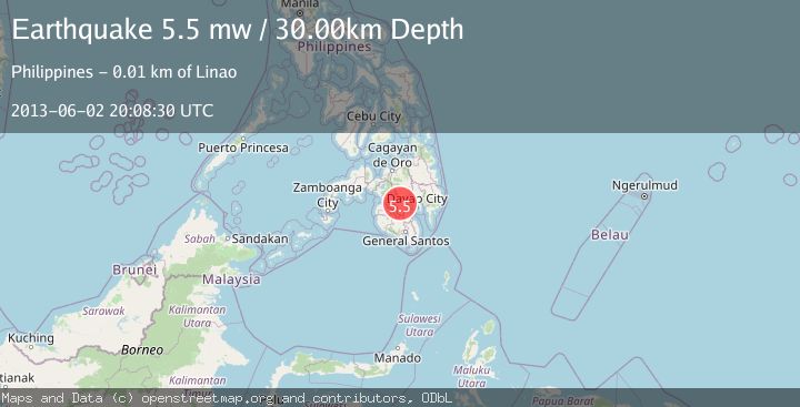 Map of MINDANAO, PHILIPPINES