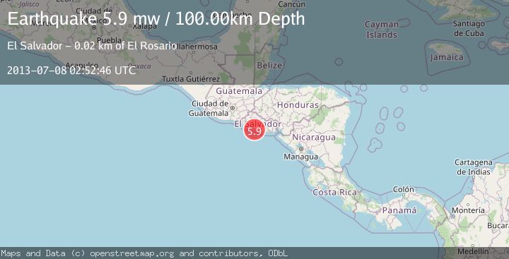 Map of OFFSHORE EL SALVADOR