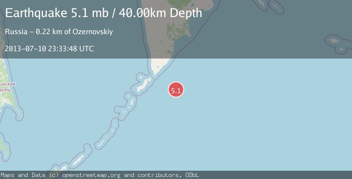 Map of EAST OF KURIL ISLANDS