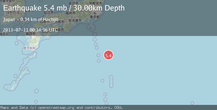 Map of IZU ISLANDS, JAPAN REGION