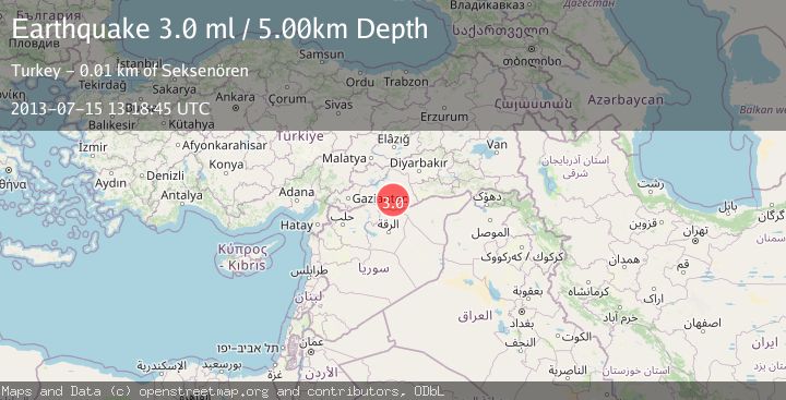 Map of TURKEY-SYRIA BORDER REGION