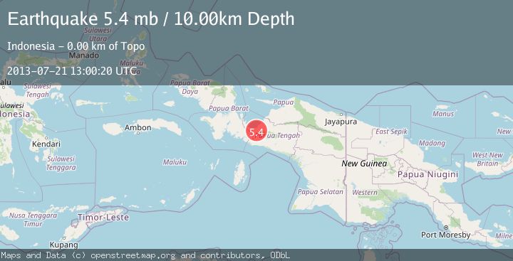 Map of PAPUA, INDONESIA