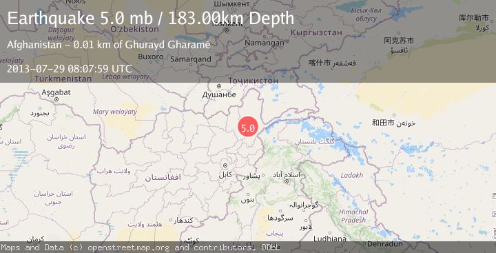 Map of HINDU KUSH REGION, AFGHANISTAN