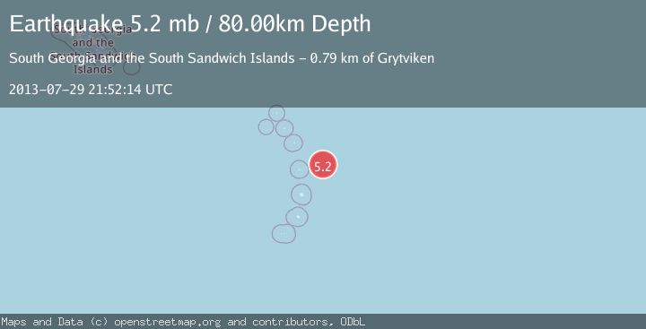 Map of SOUTH SANDWICH ISLANDS REGION
