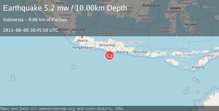 Map of JAVA, INDONESIA