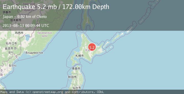 Map of HOKKAIDO, JAPAN REGION