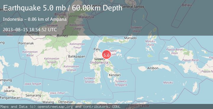 Map of SULAWESI, INDONESIA