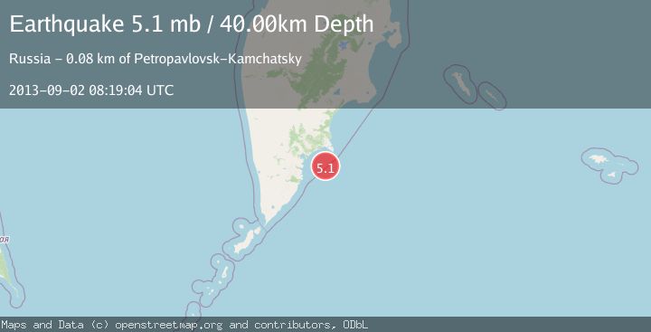 Map of OFF EAST COAST OF KAMCHATKA